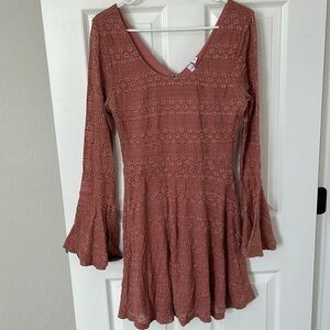 Pink long sleeve floral dress